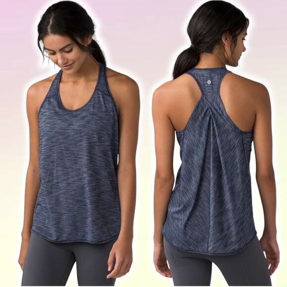 LULULEMON Essential Tank Sz 4 Heathered Deep Navy - Picture 1 of 6